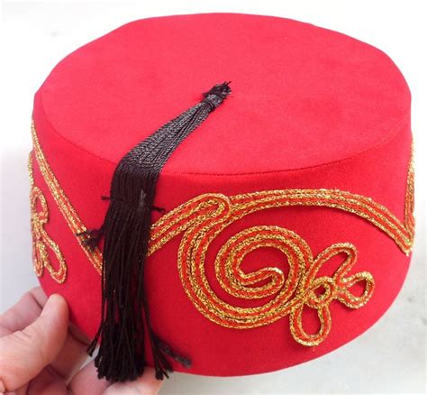 Red Fez Hat, Genuine & Authentic Turkish Fes, Ottoman Tarboosh Wear w Gold Trim | eBay | Hats ...