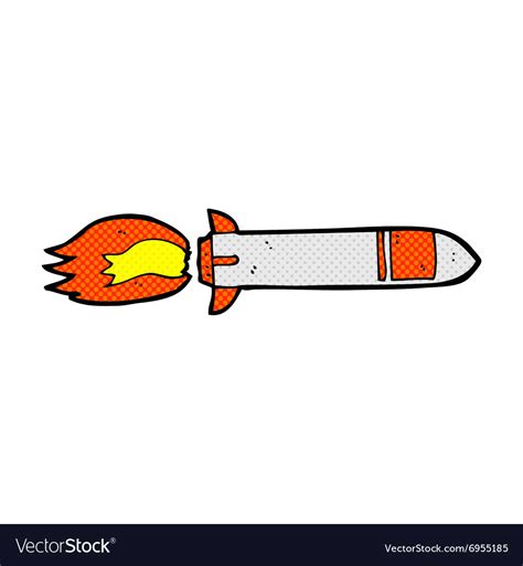 Comic cartoon missile Royalty Free Vector Image