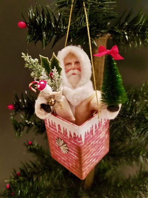 Handmade Santa in a Chimney | Christmas ornaments to make, Christmas ornaments, Christmas