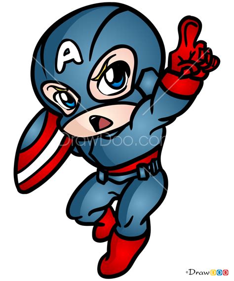 How to Draw Captain America, Chibi Superheroes