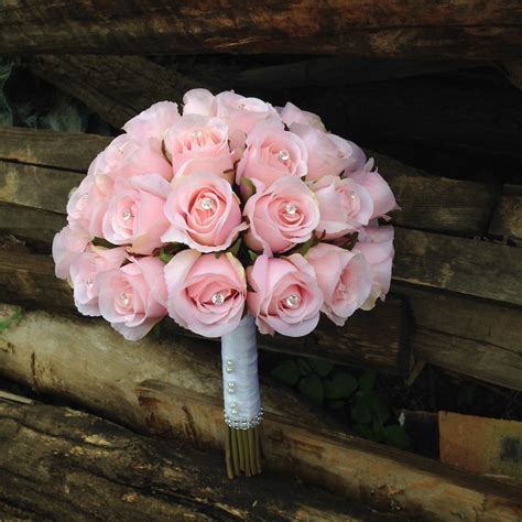 Light Pink Rose Buds Bouquet Silk Flower Bouquet Spring - Etsy