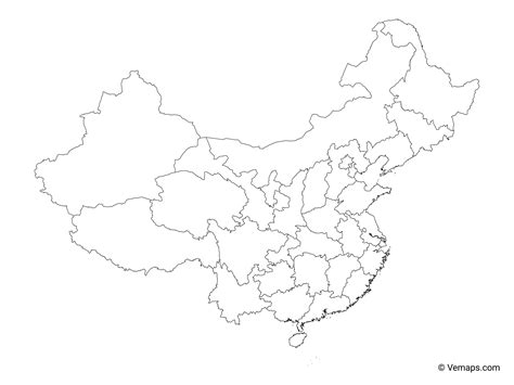 China Map Outline - Cronoset