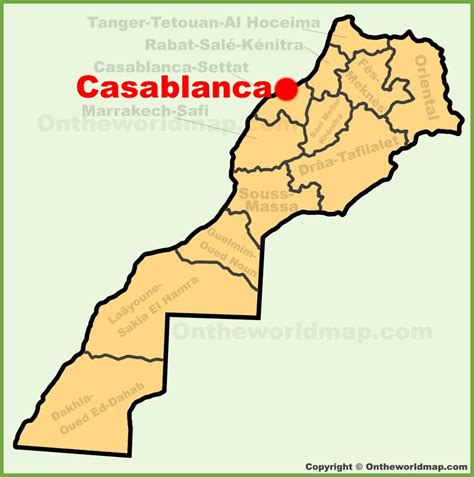 Casablanca location on the Morocco map - Ontheworldmap.com