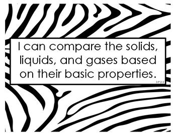 3rd Grade Science Essential Standards Safari Theme I Can Statements