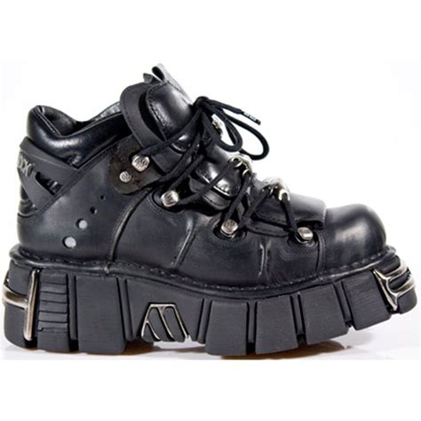 New Rock M.106-S1 Black Tower Shoes, Men & Womens Goth Footwear | Rock ...