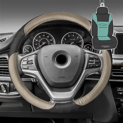 FH Group Genuine Perforated Leather Steering Wheel Cover with Bonus Air Freshener - Walmart.com