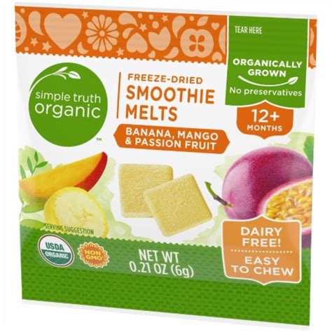 Simple Truth Organic™ Banana Mango & Passion Fruit Freeze-Dried Smoothie Melts Snack, 0.21 oz ...