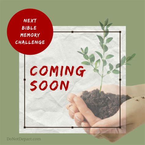 New Bible Memory Challenge Coming for Lent - Do Not Depart