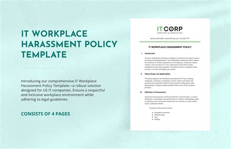 IT Workplace Harassment Policy Template in Word, PDF, Google Docs - Download | Template.net