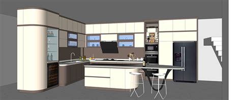 Kitchen Design Sketchup Model - Image to u