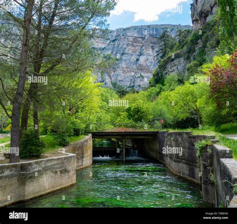 South of France, view on small touristic Provencal town of poet ...