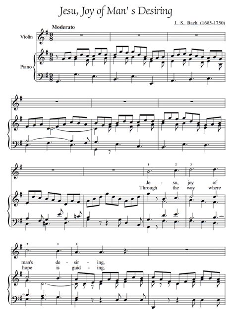 JESUS JOY OF MAN'S DESIRING Piano Sheet music | Easy Sheet Music