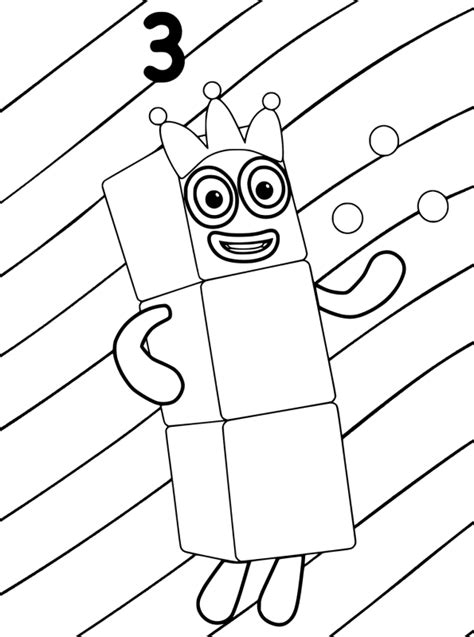 Kids-n-fun.com | Coloring page Numberblocks Number block 3