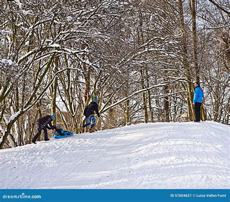 Winter Time People Enjoy the Snow Outside Editorial Photo - Image of freezing, bavaria: 57604621