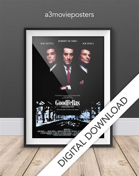 Goodfellas Movie Poster Digital Poster Download, 300dpi Jpeg, A3 and ...