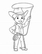 Premium Vector  Cowboy With Rope Isolated coloring Page For kids sketch template