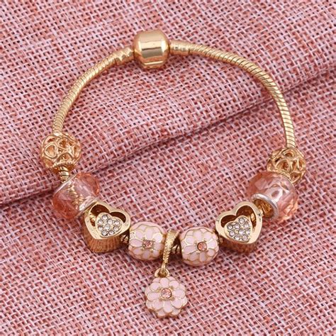 Rose Gold Charm Bracelet – Pandora Bracelet Rose Gold New Famous Brand Jewelry Women Charm ...