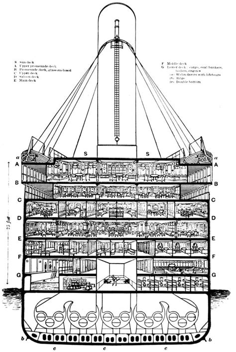 A cutaway diagram of Titanic's midship section: | Rms titanic, Titanic, Titanic ship