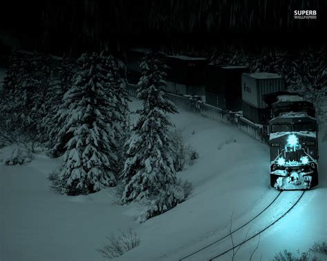 Train in a winter night | Snow night, Winter scenery, Winter pictures