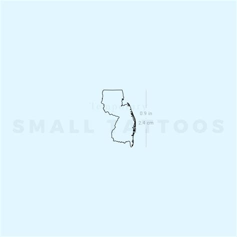 New Jersey Map Outline Temporary Tattoo (Set of 3) – Small Tattoos