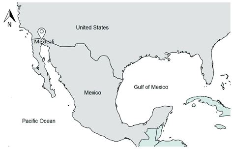 Geographic location of Mexicali, Baja California, Mexico. Source:... | Download Scientific Diagram