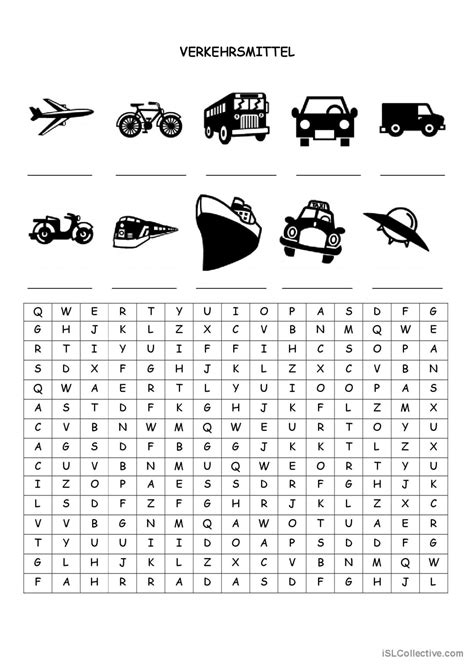 Verkehrsmittel allgemeine…: Deutsch DAF Arbeitsblätter pdf & doc