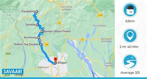 Darjeeling to Siliguri by road - Distance, Time & more info