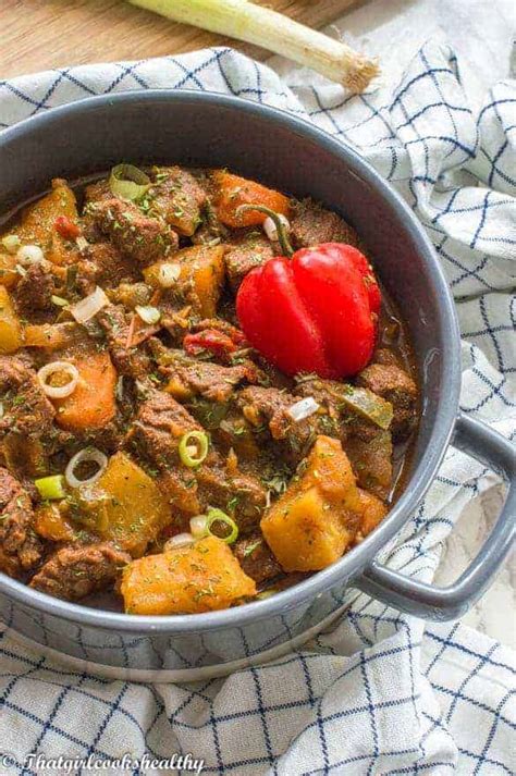 Jamaican beef stew recipe - That Girl Cooks Healthy