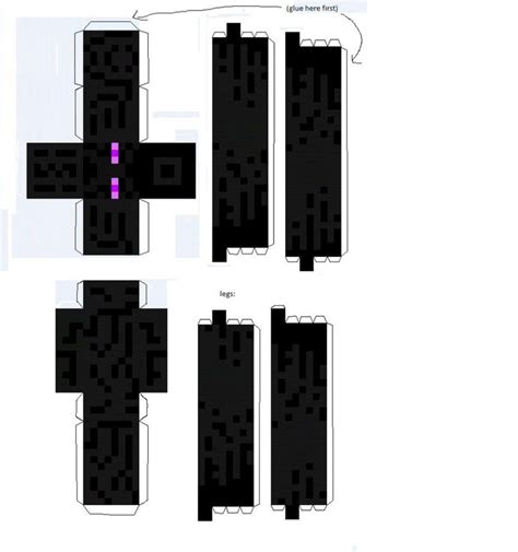 Papercraft - Minecraft Enderman Template | Minecraft printables, Papercraft minecraft ...