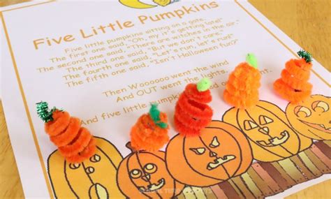 Five Little Pumpkins Fingerplay for Preschoolers | School Time Snippets