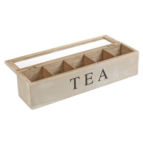 Distressed Wooden Tea Box 5 Sections Compartments Container Bag Chest Storage | eBay