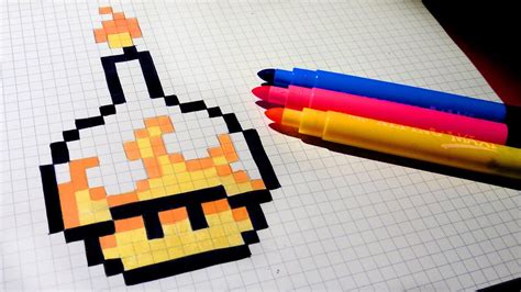 Halloween Pixel Art - How To Draw Candle Mushroom #pixelart - YouTube