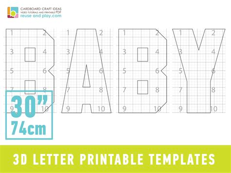 BABY Block Letters Templates 30 in - Etsy España