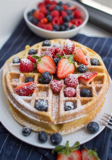 finished Belgian Waffle Recipe with powdered sugar Easy Belgian Waffle Recipe, Belgian Waffles ...