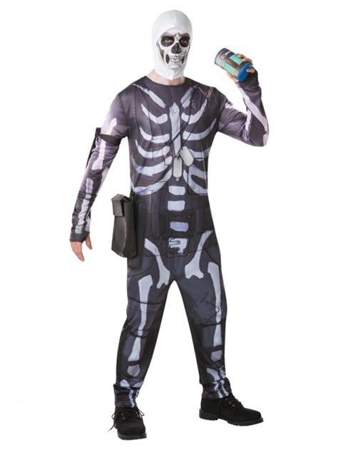 Mens Adult Fortnite Skull Trooper Skeleton Computer Gaming Costume ...