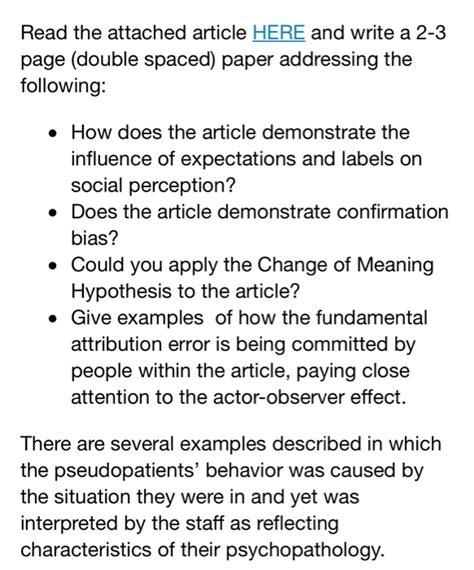 Solved Introduction David Rosenhan's (1973) article, "On | Chegg.com