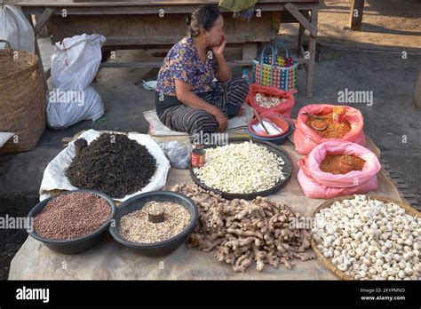 Village Food Market Inle Lake Myanmar Stock Photo - Alamy