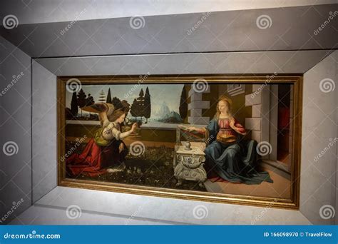 Closeup Picture of Annunciation is a Painting by Leonardo Da Vinci Editorial Image - Image of ...