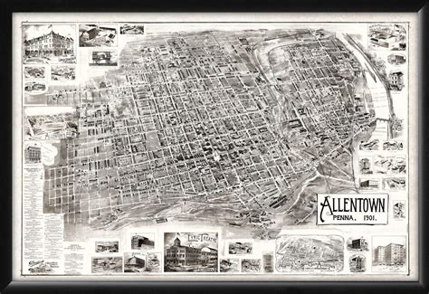 Allentown PA 1901 Restored Map | Vintage City Maps