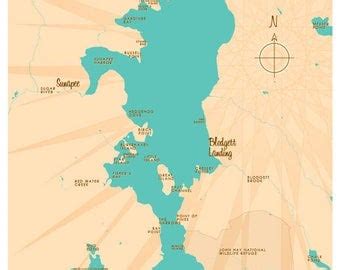 Lake sunapee map | Etsy