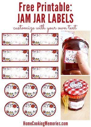 Free Printable: Jar Labels -- use for canning homemade jam or jelly, or for any food gift in a ...