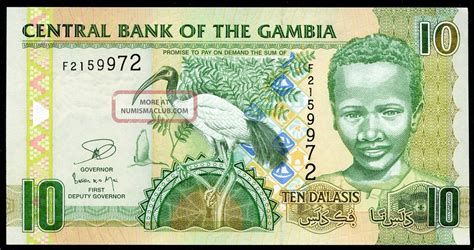 Gambia 10 Dalasis 2006 P - 26 Unc Uncirculated Banknote