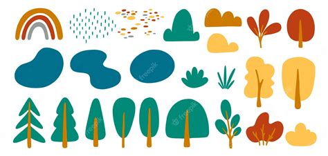 Premium Vector | Vector collection of landscape elements isolated on ...