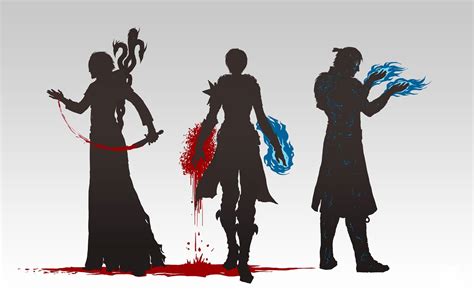 Three person silhouette illustration, Dragon Age, Dragon Age II, Hawke, silhouette HD wallpaper ...