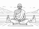 Printable Gandhi Coloring Page  sketch template