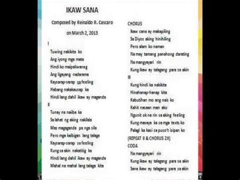 IKAW SANA - original composition of Reynaldo R. Cascaro a.k.a. RebcasR - YouTube