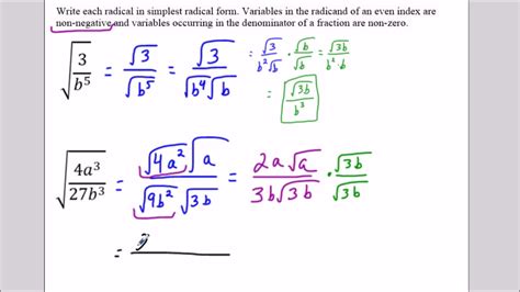 Simplifying radicals with variables (6 examples) - Algebra 2 - YouTube