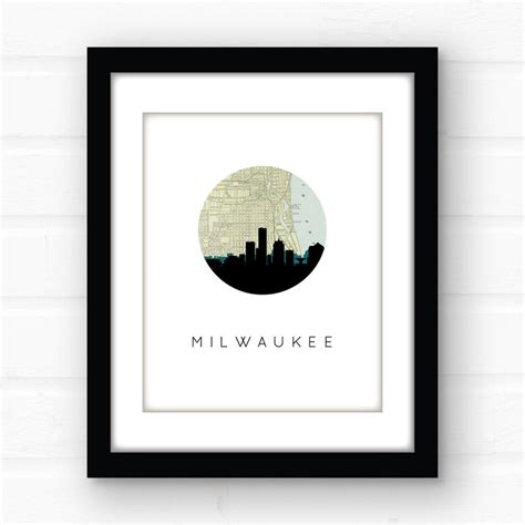 Milwaukee Skyline Art Milwaukee Wall Art Milwaukee - Etsy