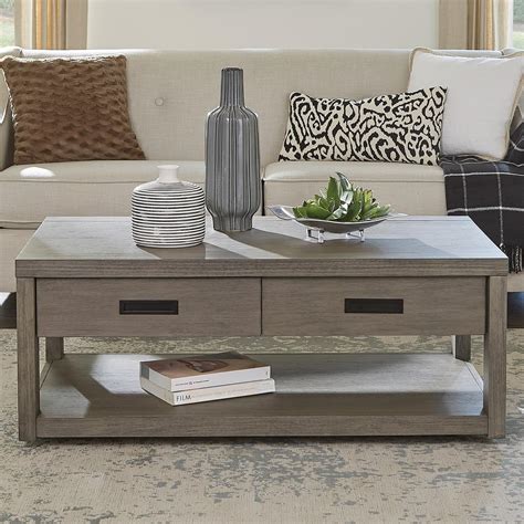 Riverside Furniture Riata Gray Rectangular Cocktail Table w/ Casters | Wayside Furniture ...