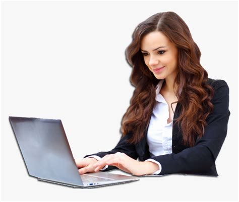 Student"s Png Image - Girl With Laptop Images Png, Transparent Png - kindpng